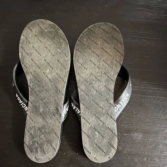 Balenciaga Black Logo Strap Sandals size 7 - Picture 2 of 2